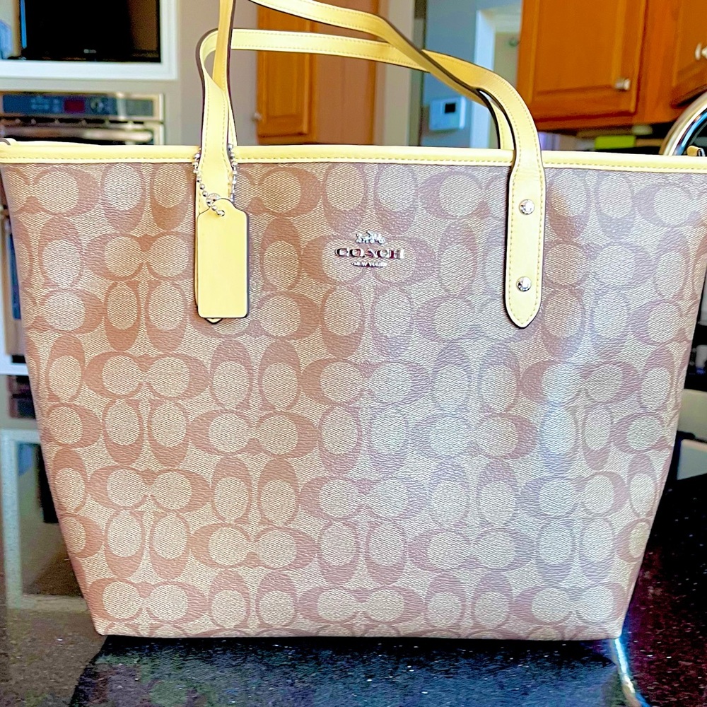 Coach Tan Signature Tote Bag